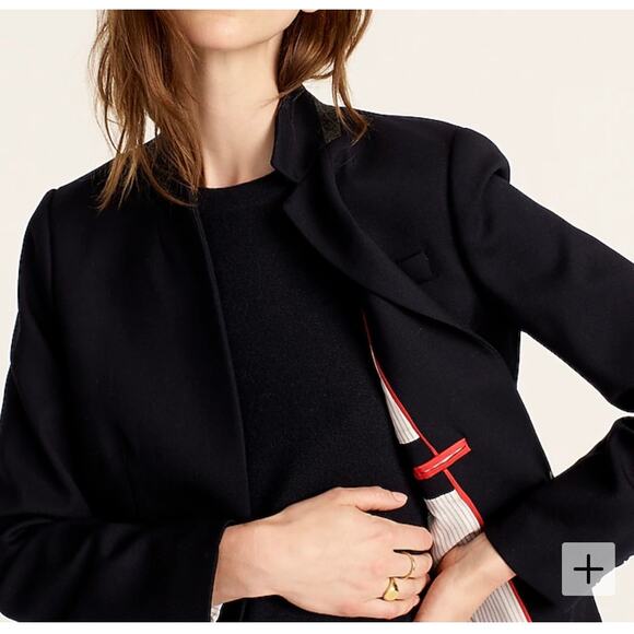 J Crew Womens Sz 6 Regent Blazer Wool Flannel Stretch Lined Sngl Breast Navy NEW - Picture 3 of 12